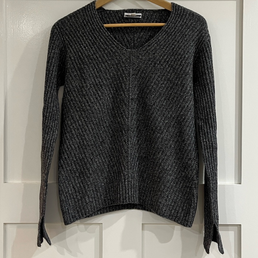 AG Adriano Goldschmeid Cotton Alpaca Wool Grey V Neck X-Small Sweater